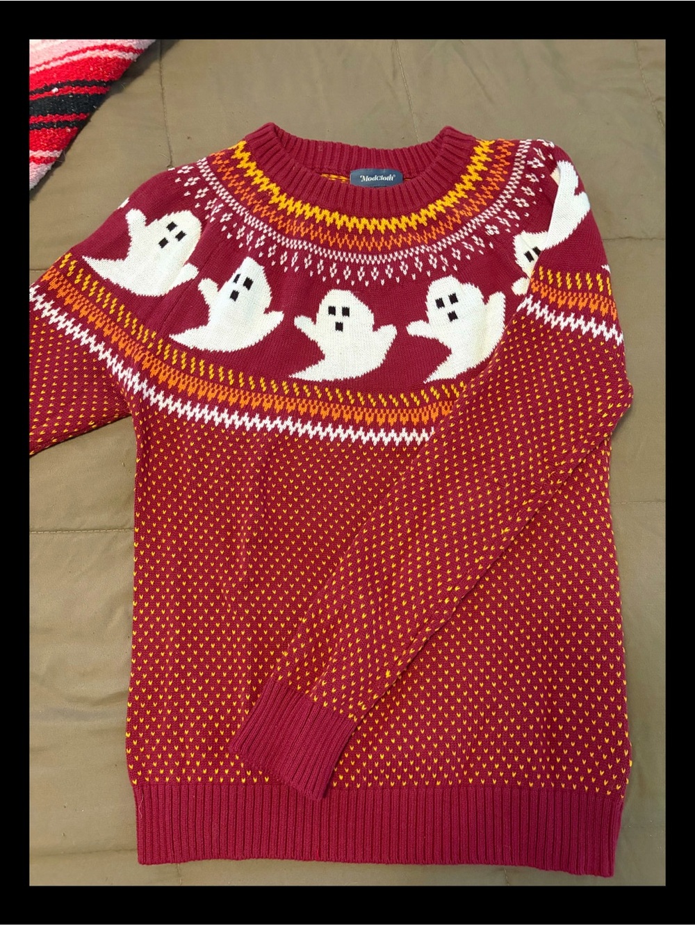 👻 Modcloth You've Been Ghosted Fair Isle Sweater ✨ never worn! 🧡 - Picture 2 of 7